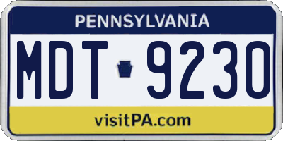 PA license plate MDT9230