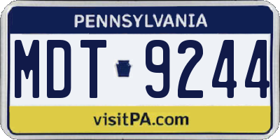 PA license plate MDT9244
