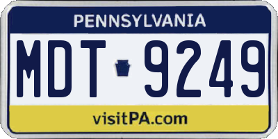 PA license plate MDT9249