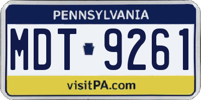 PA license plate MDT9261