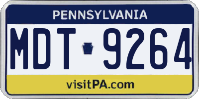 PA license plate MDT9264