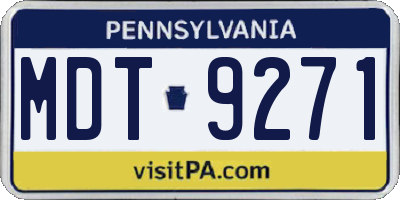 PA license plate MDT9271