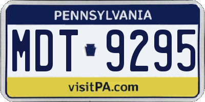 PA license plate MDT9295