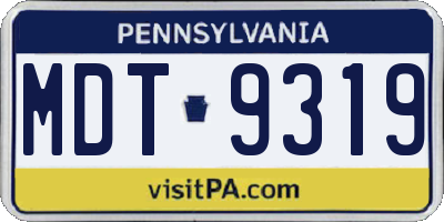 PA license plate MDT9319