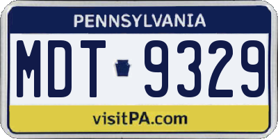 PA license plate MDT9329