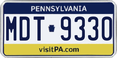 PA license plate MDT9330