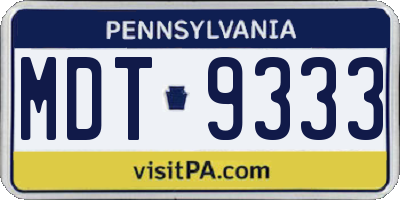 PA license plate MDT9333