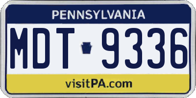PA license plate MDT9336