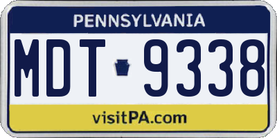 PA license plate MDT9338