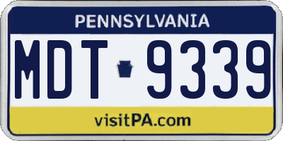 PA license plate MDT9339