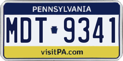 PA license plate MDT9341