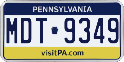 PA license plate MDT9349