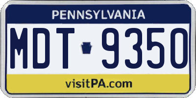 PA license plate MDT9350