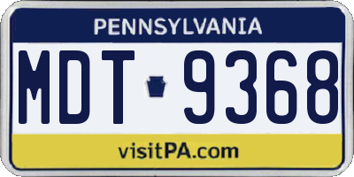 PA license plate MDT9368