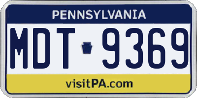 PA license plate MDT9369