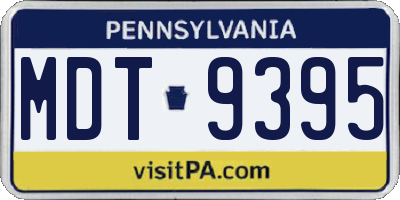 PA license plate MDT9395