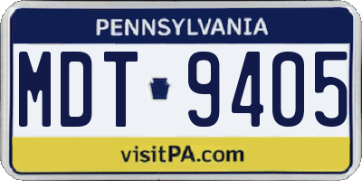 PA license plate MDT9405