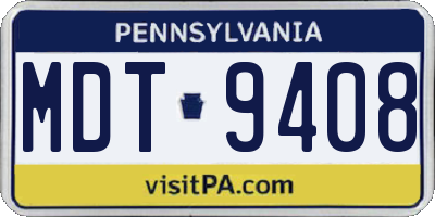 PA license plate MDT9408