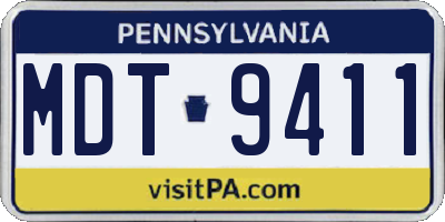 PA license plate MDT9411