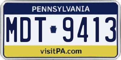 PA license plate MDT9413