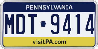 PA license plate MDT9414