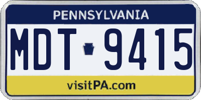 PA license plate MDT9415