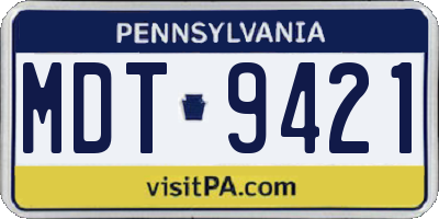 PA license plate MDT9421