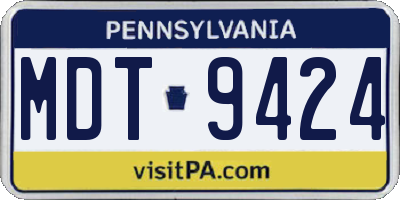 PA license plate MDT9424