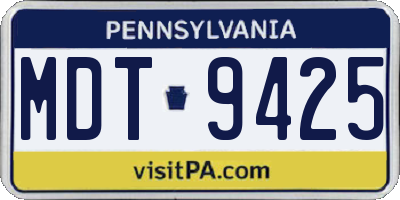 PA license plate MDT9425