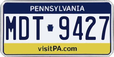 PA license plate MDT9427