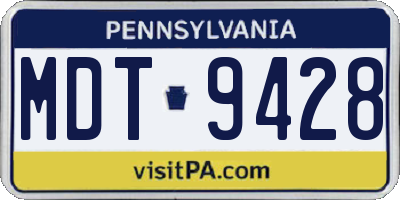 PA license plate MDT9428