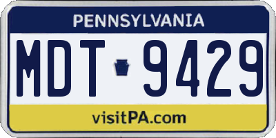 PA license plate MDT9429