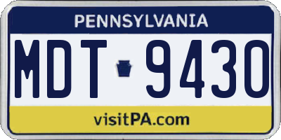 PA license plate MDT9430