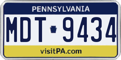 PA license plate MDT9434