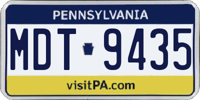 PA license plate MDT9435