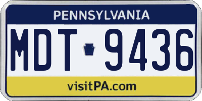 PA license plate MDT9436
