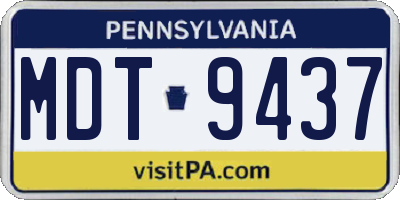 PA license plate MDT9437