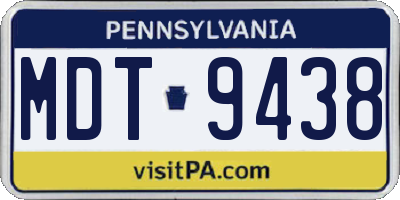 PA license plate MDT9438