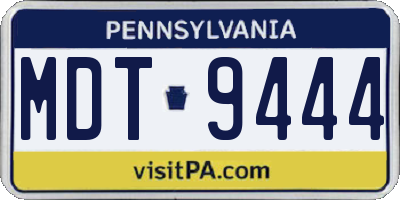 PA license plate MDT9444