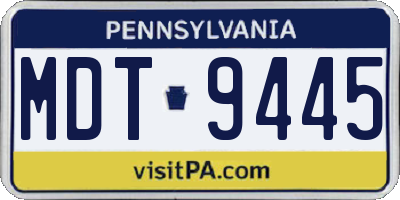 PA license plate MDT9445