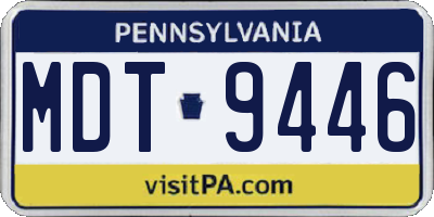 PA license plate MDT9446