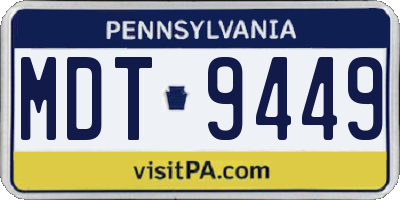 PA license plate MDT9449
