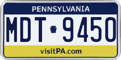 PA license plate MDT9450
