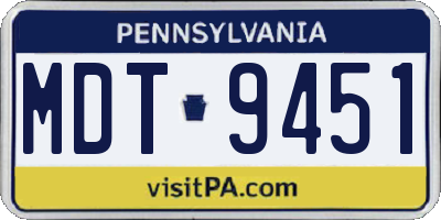 PA license plate MDT9451