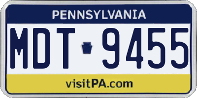 PA license plate MDT9455