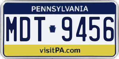 PA license plate MDT9456