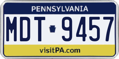 PA license plate MDT9457