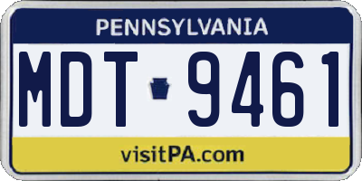 PA license plate MDT9461