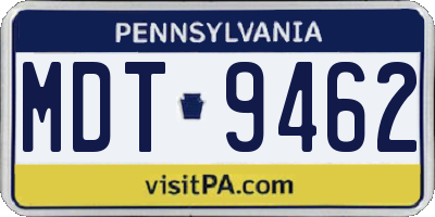 PA license plate MDT9462