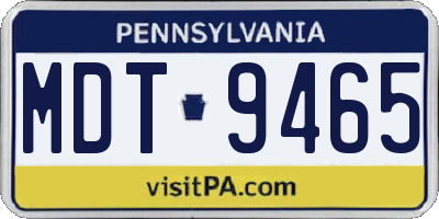 PA license plate MDT9465